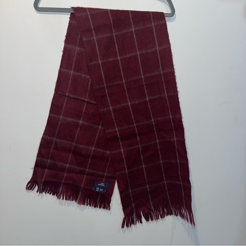 Carl Michaels Deep Red Checkered Men's Scarf